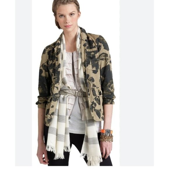 J.CREW Black Blossom Camo Blazer/Utility Jacket Size Large - Picture 1 of 8